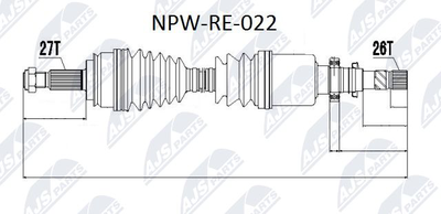 NPWRE022 NTY Приводной вал