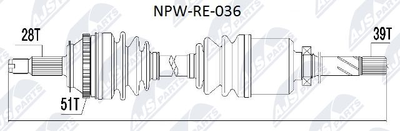 NPWRE036 NTY Приводной вал