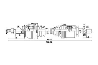 DDS241262 DYNAMATRIX Приводной вал