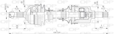 DRS622800 OPEN PARTS Приводной вал