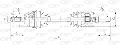 DRS600200 OPEN PARTS Приводной вал