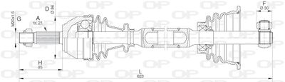 DRS601600 OPEN PARTS Приводной вал