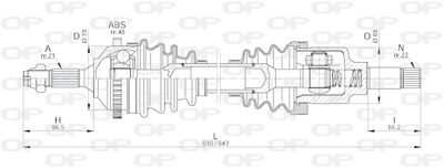 DRS619400 OPEN PARTS Приводной вал