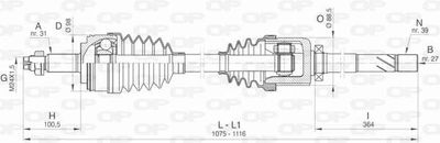 DRS643000 OPEN PARTS Приводной вал