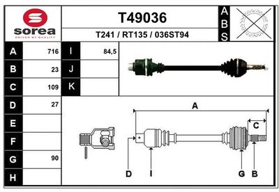 T49036 EAI Приводной вал