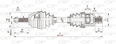 DRS613400 OPEN PARTS Приводной вал