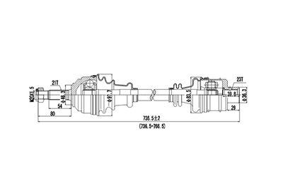 DDS250002 DYNAMATRIX Приводной вал