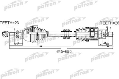 PDS0526 PATRON Приводной вал