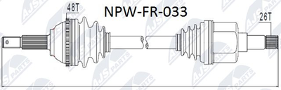 NPWFR033 NTY Приводной вал