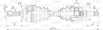 DRS630100 OPEN PARTS Приводной вал