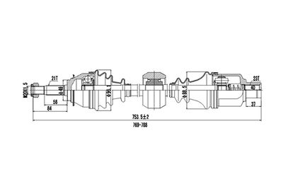 DDS245085 DYNAMATRIX Приводной вал