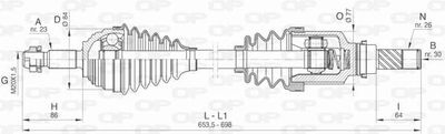 DRS644700 OPEN PARTS Приводной вал