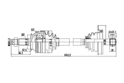 DDS244005 DYNAMATRIX Приводной вал