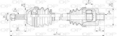 DRS620500 OPEN PARTS Приводной вал