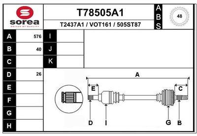 T78505A1 EAI Приводной вал