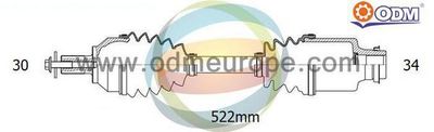 18141250 Multiparts Приводной вал