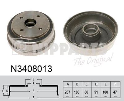 N3408013 NIPPARTS Тормозной барабан