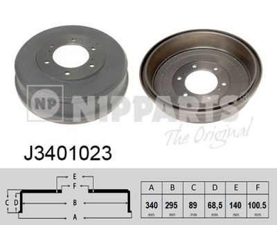 J3401023 NIPPARTS Тормозной барабан