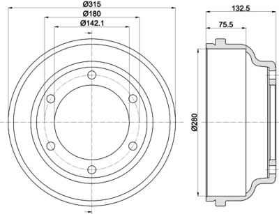 8DT355300471 HELLA Тормозной барабан