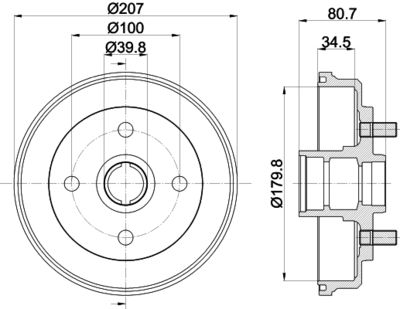 8DT355302061 HELLA PAGID Тормозной барабан