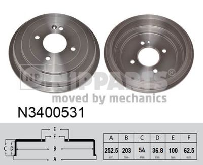 N3400531 NIPPARTS Тормозной барабан