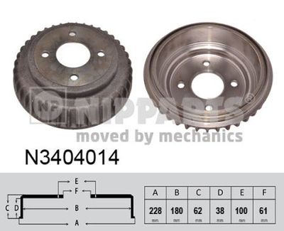 N3404014 NIPPARTS Тормозной барабан