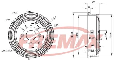 BD8063 FREMAX Тормозной барабан