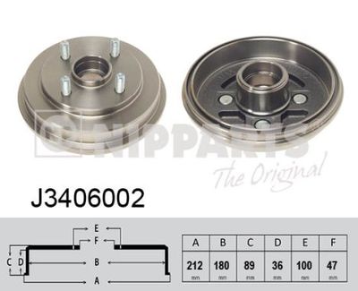 J3406002 NIPPARTS Тормозной барабан