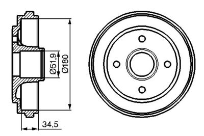 0986477128 BOSCH Тормозной барабан