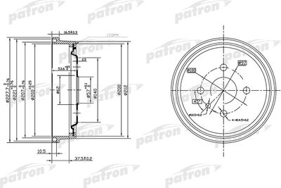 PDR1118 PATRON Тормозной барабан