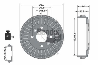 BDM1162 BENDIX Braking Тормозной барабан