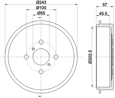 8DT355303161 HELLA PAGID Тормозной барабан