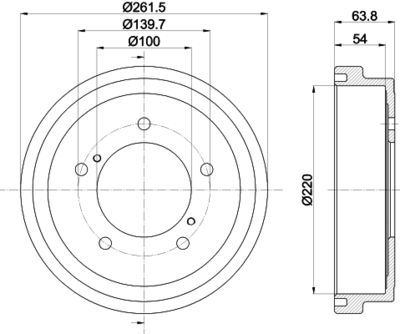 8DT355302471 HELLA Тормозной барабан