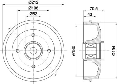 MBD028 MINTEX Тормозной барабан