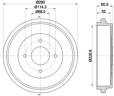 8DT355300321 HELLA Тормозной барабан