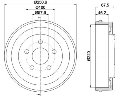 8DT355303281 HELLA Тормозной барабан