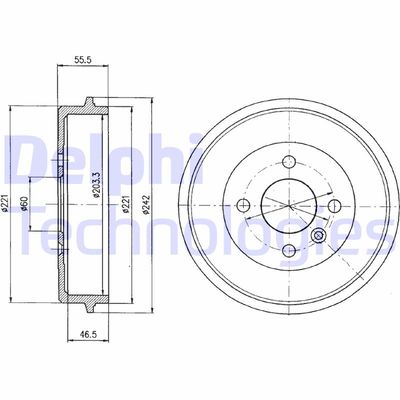 BF346 DELPHI Тормозной барабан