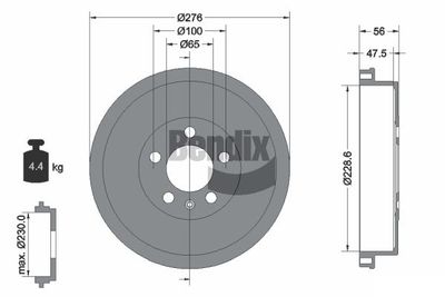 BDM1148 BENDIX Braking Тормозной барабан