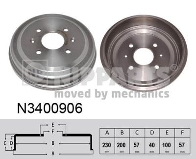 N3400906 NIPPARTS Тормозной барабан