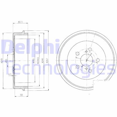 BF405 DELPHI Тормозной барабан