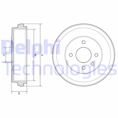 BF637 DELPHI Тормозной барабан