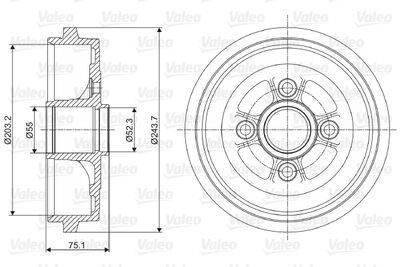 237062 VALEO Тормозной барабан