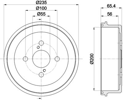 8DT355301501 HELLA PAGID Тормозной барабан