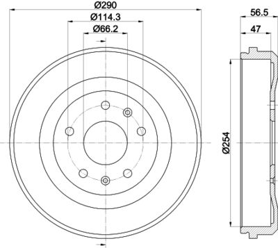 8DT355300901 HELLA PAGID Тормозной барабан