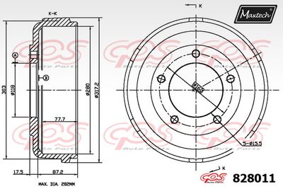 828011 MAXTECH Тормозной барабан